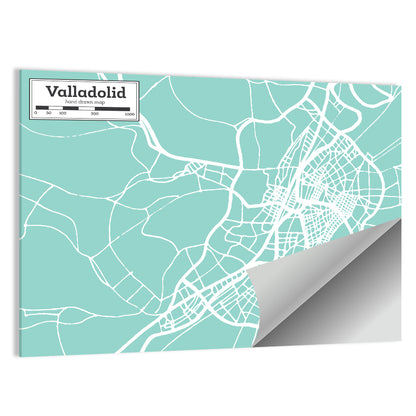 Valladolid Street Grid Map Wall Art