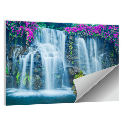 Hawaiian Blue Waterfall Scene Wall Art