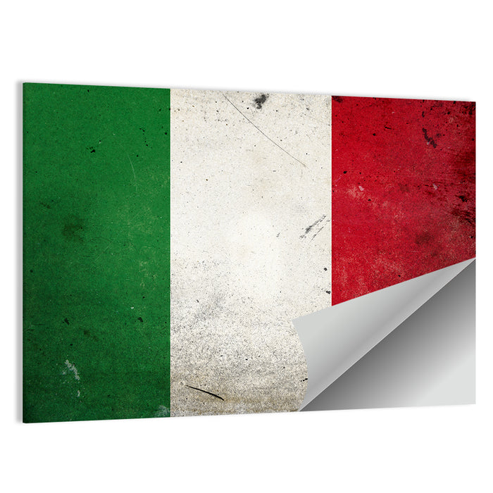 Distressed Italian Flag Wall Art as a poster print