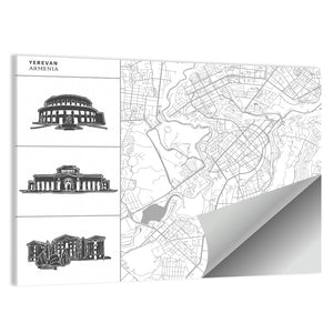 Yerevan City Map Wall Art