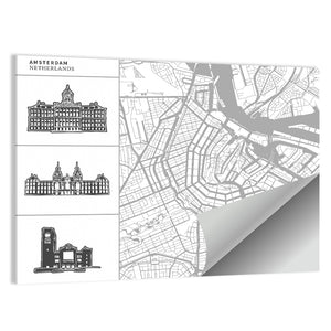 Amsterdam City Map Wall Art