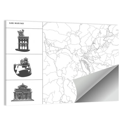 San Marino City Map Wall Art