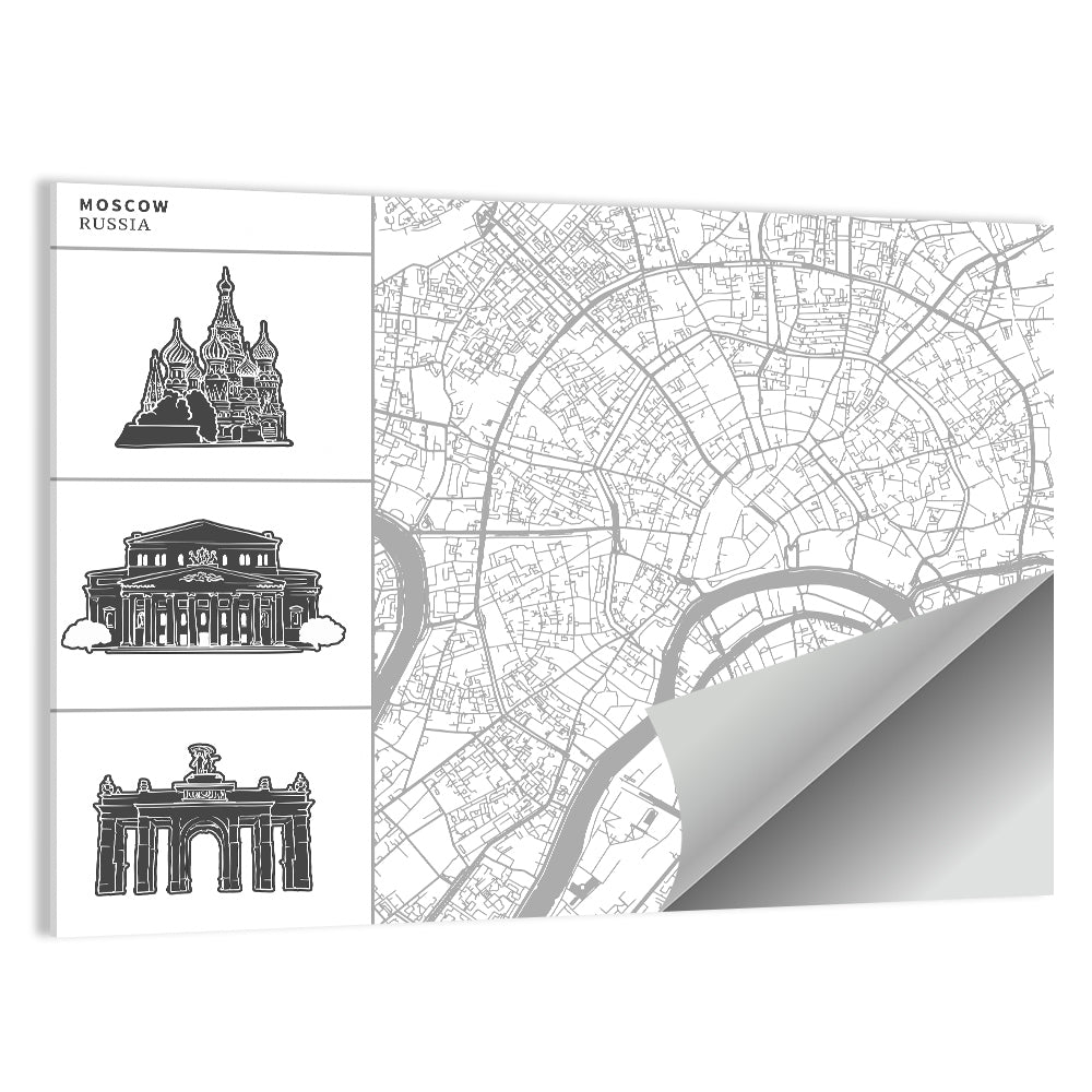 Moscow City Map Wall Art