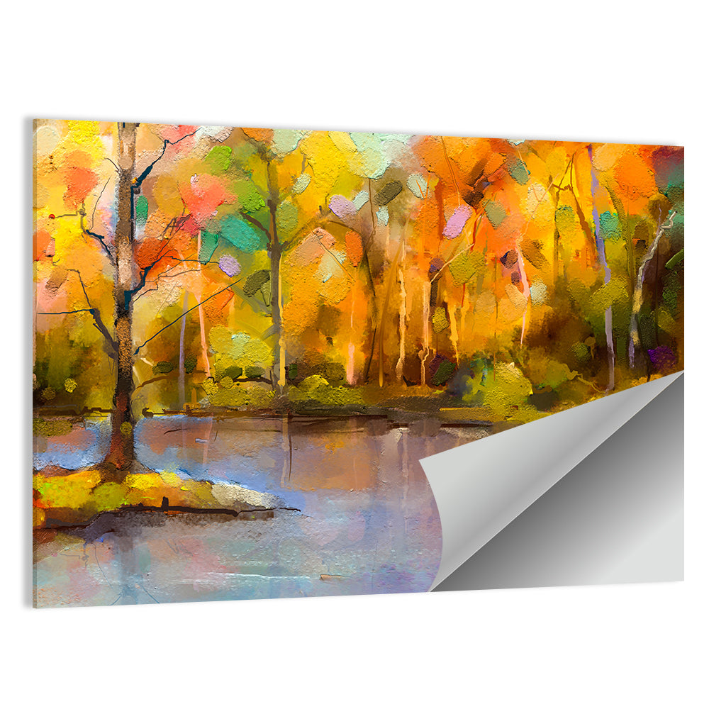 Golden Lake Island Tree Wall Art