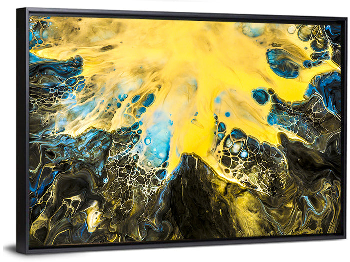 Cellular Fluid Burst Wall Art as a framed canvas