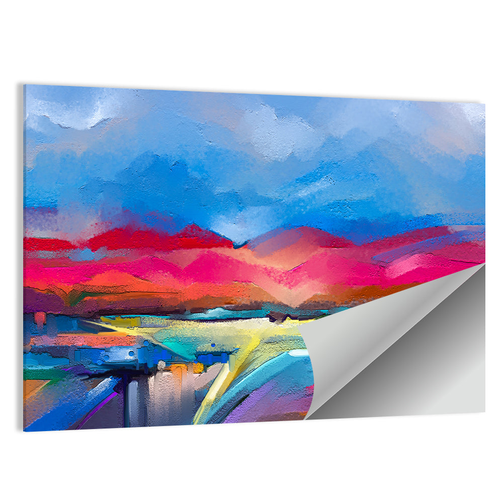 Impasto Mountains at Sunrise Wall Art