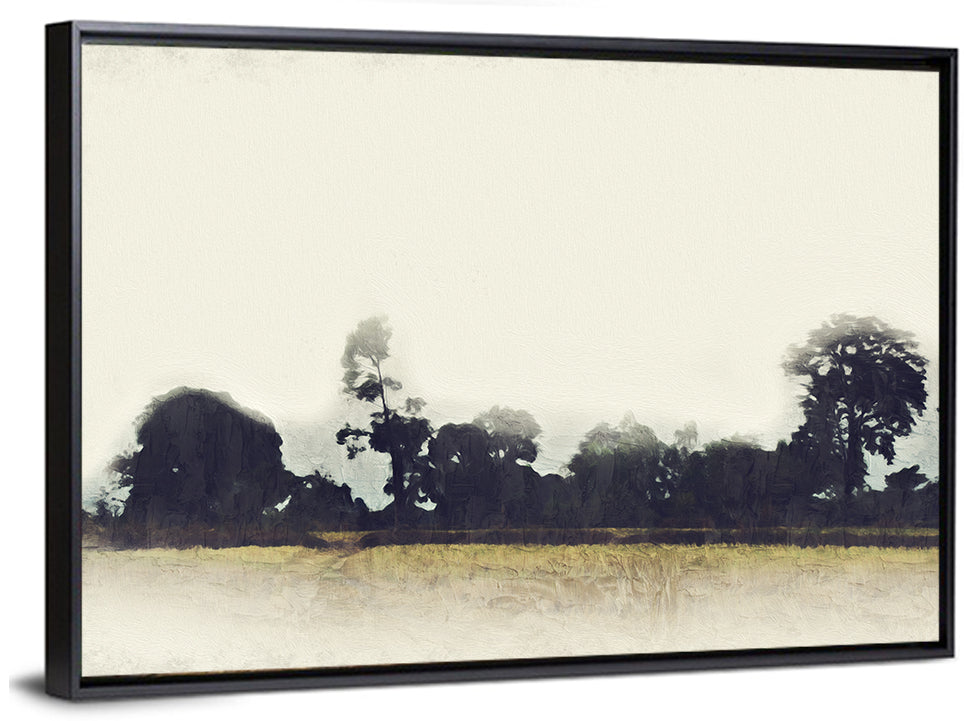 Faded Field with Silhouetted Trees Wall Art
