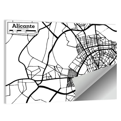 Alicante City Plan Wall Art