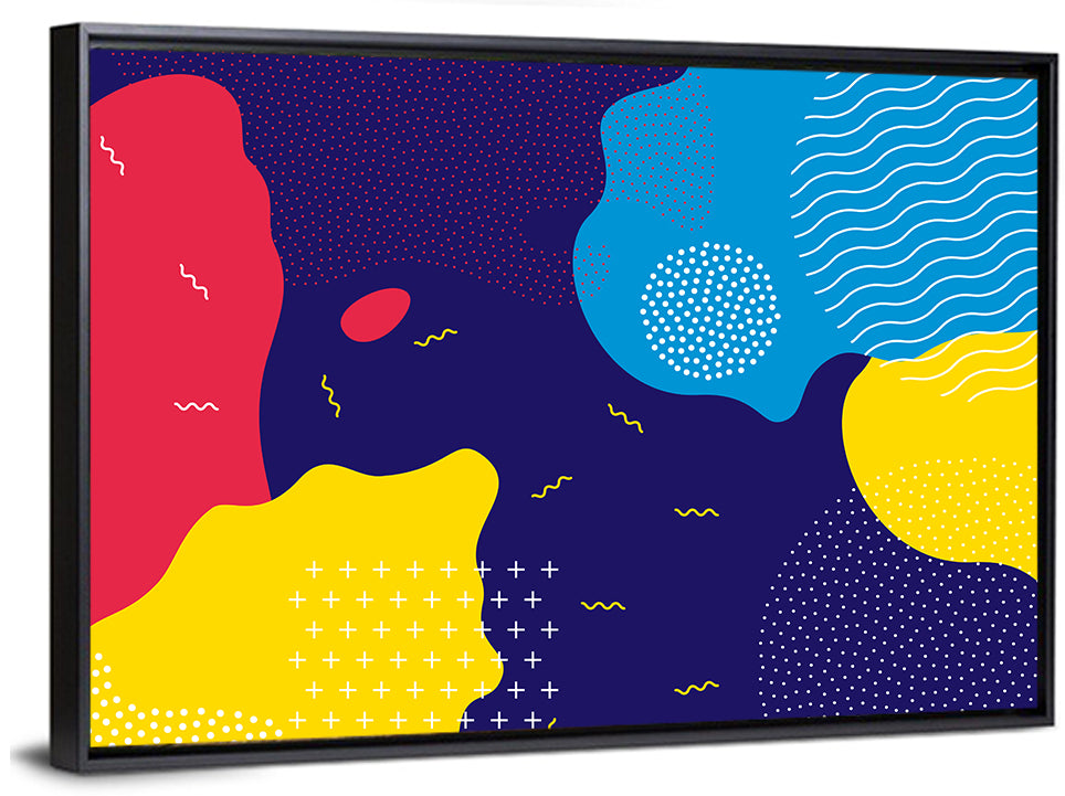 Memphis Dots and Color Blocks Wall Art