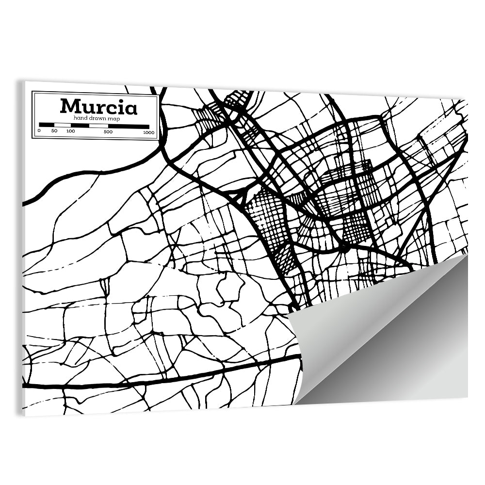 Murcia Schematic Map Wall Art