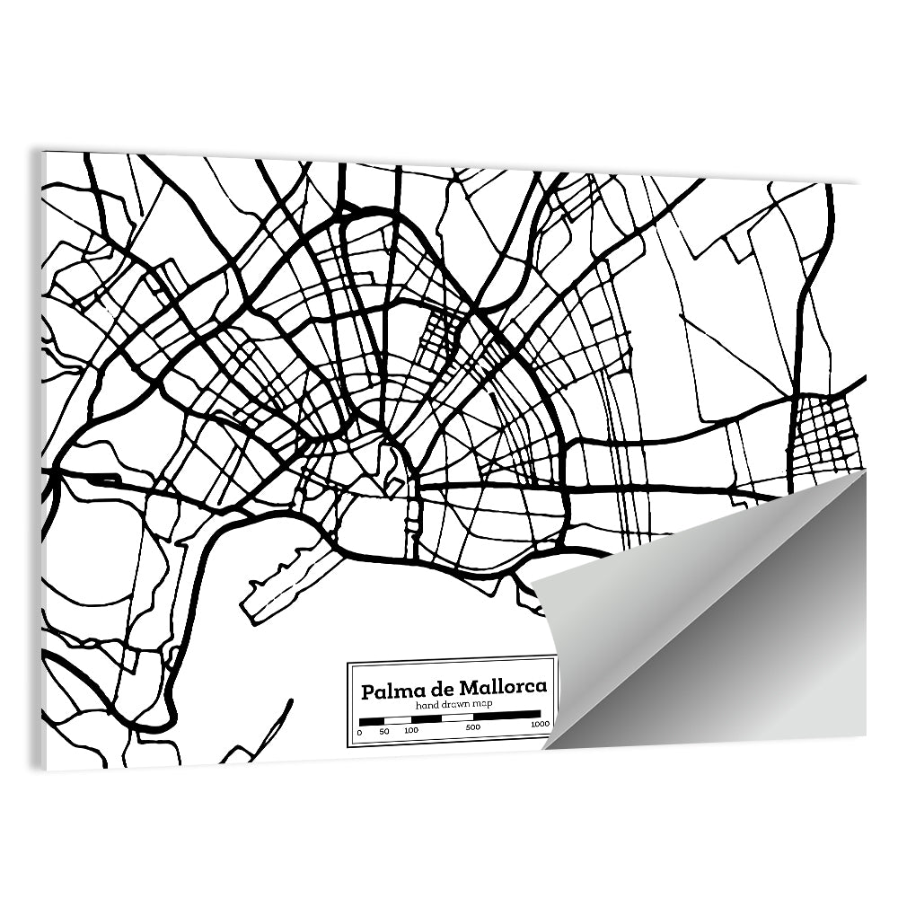 Minimalist Palma De Mallorca Map Wall Art