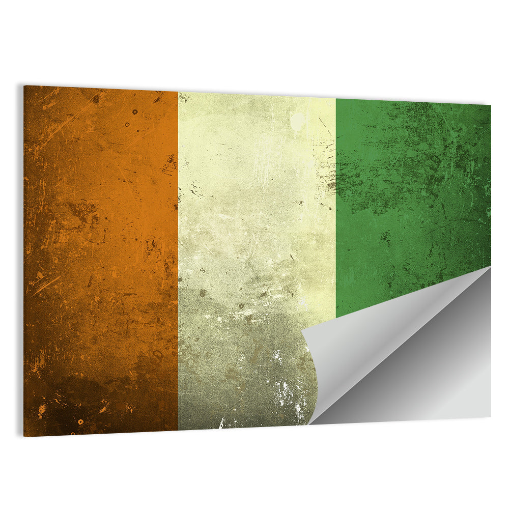 Ivory Coast Vintage Flag Wall Art