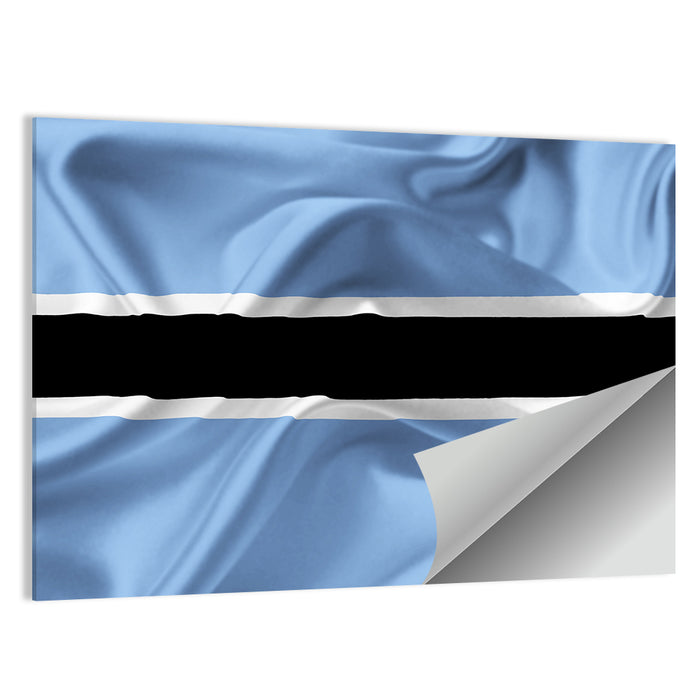 Rippled Botswana Flag Wall Art as a poster print