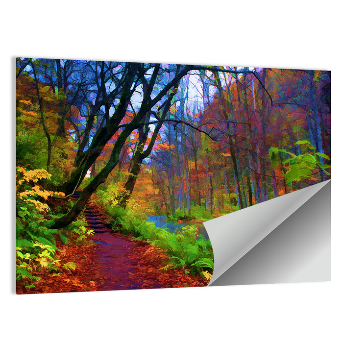 Autumn Along Oirase River Wall Art as a poster print