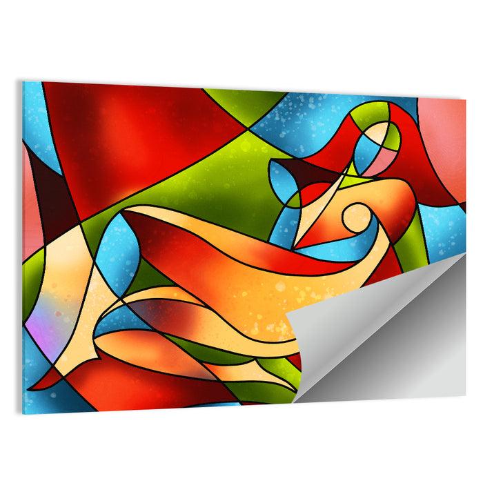 Stained Glass Woman Wall Art as a poster print