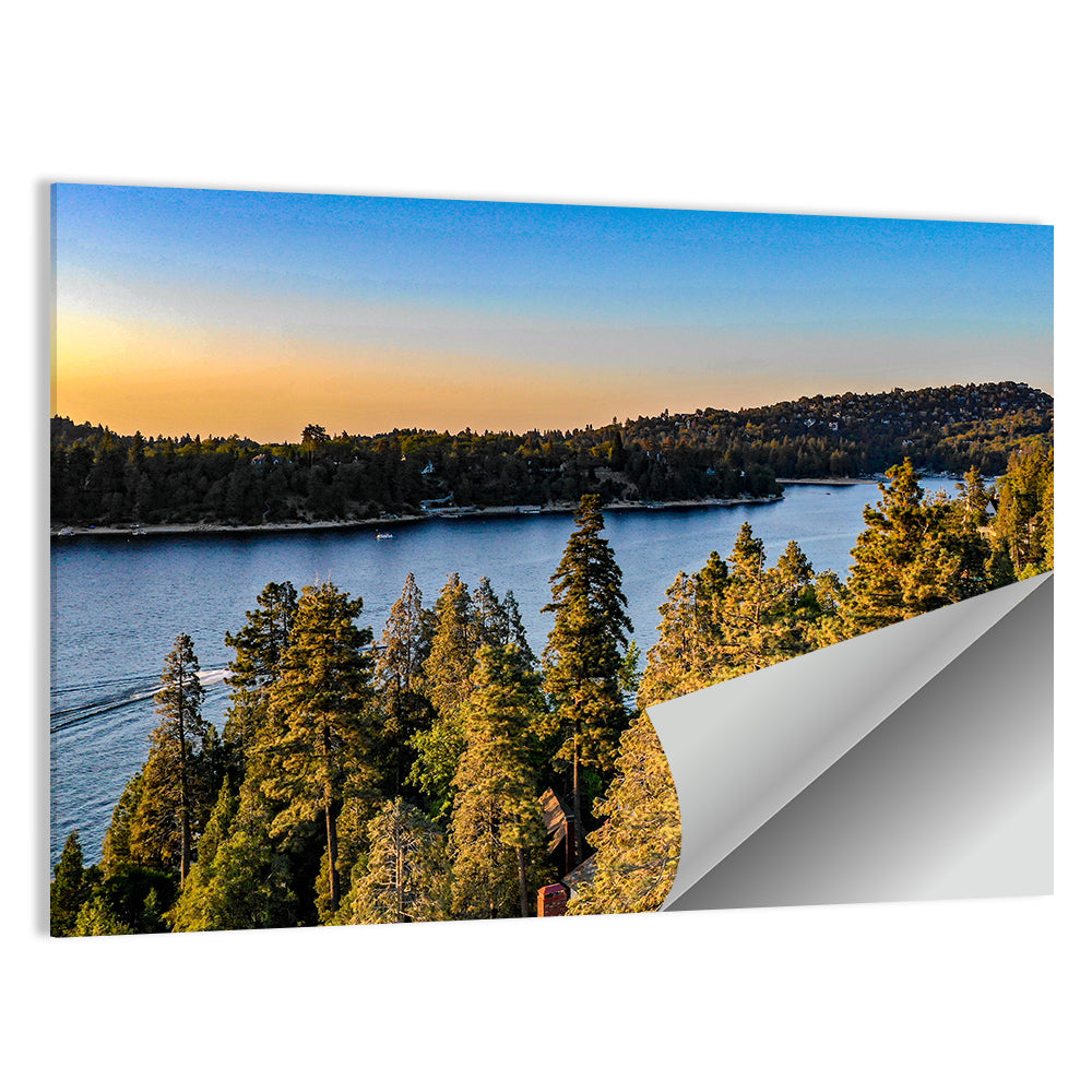 Lake Arrowhead Sunset Over Pines Wall Art