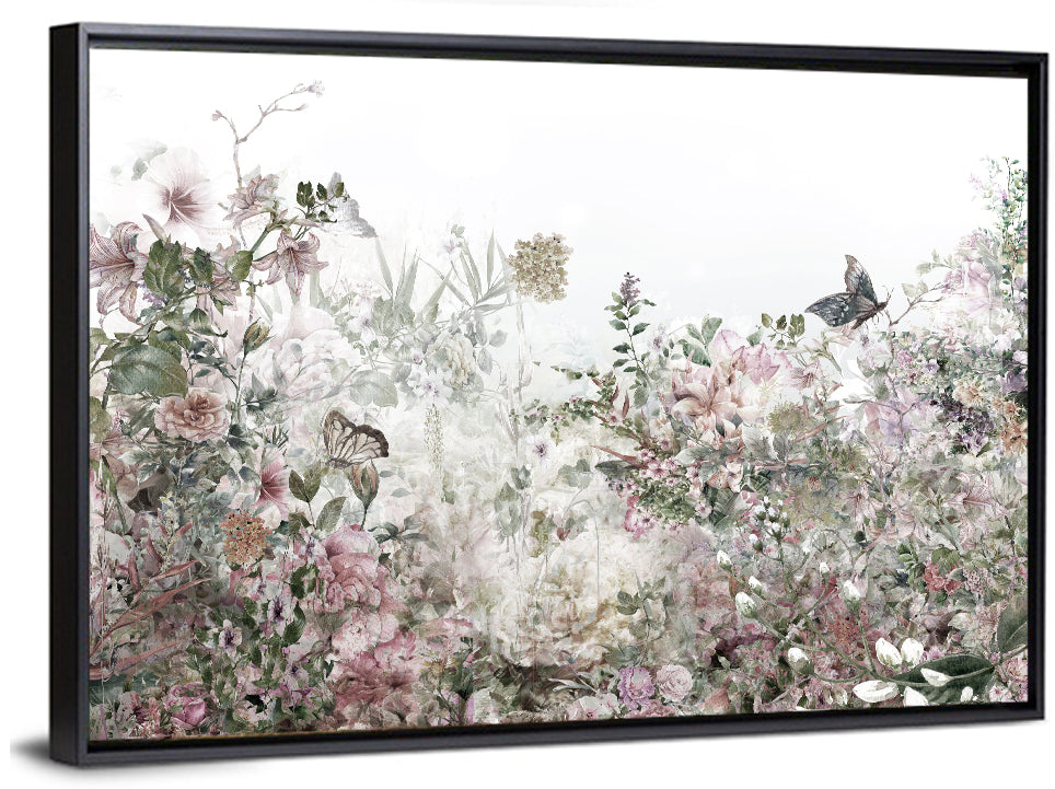 Faded Watercolor Floral Garden Wall Art