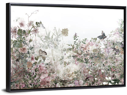 Faded Watercolor Floral Garden Wall Art