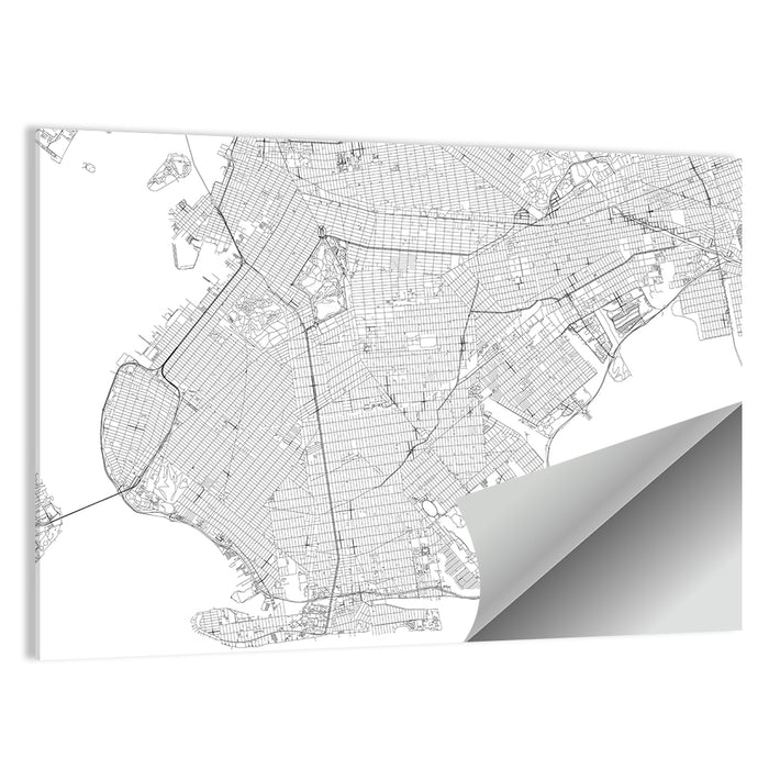 Manhattan Street Map Wall Art as a poster print