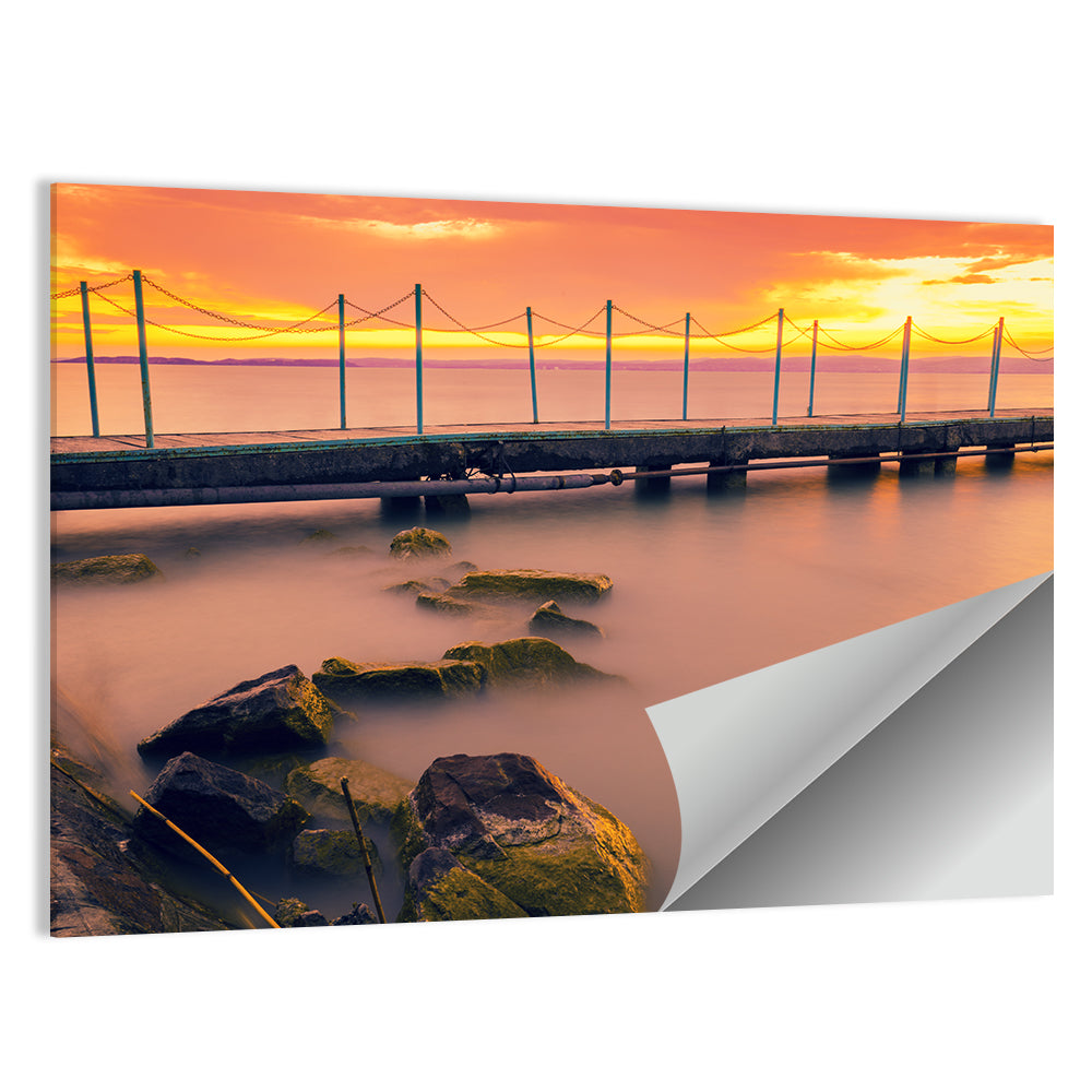 Lake Balaton Sunset Pier Wall Art