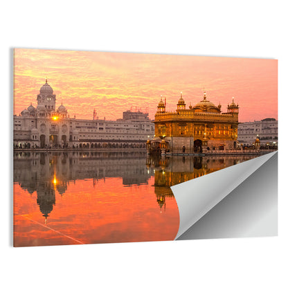 Golden Temple at Sunset Wall Art