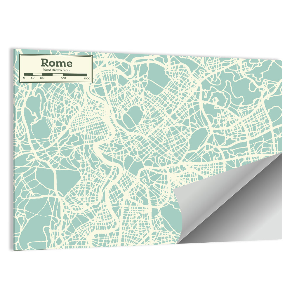 Minimalist Rome Map Wall Art