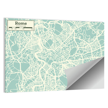 Minimalist Rome Map Wall Art