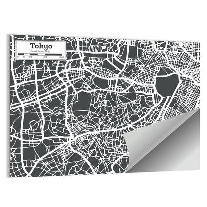 Tokyo City Map Wall Art