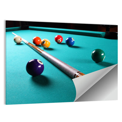 Billiard Cue on Green Felt Wall Art