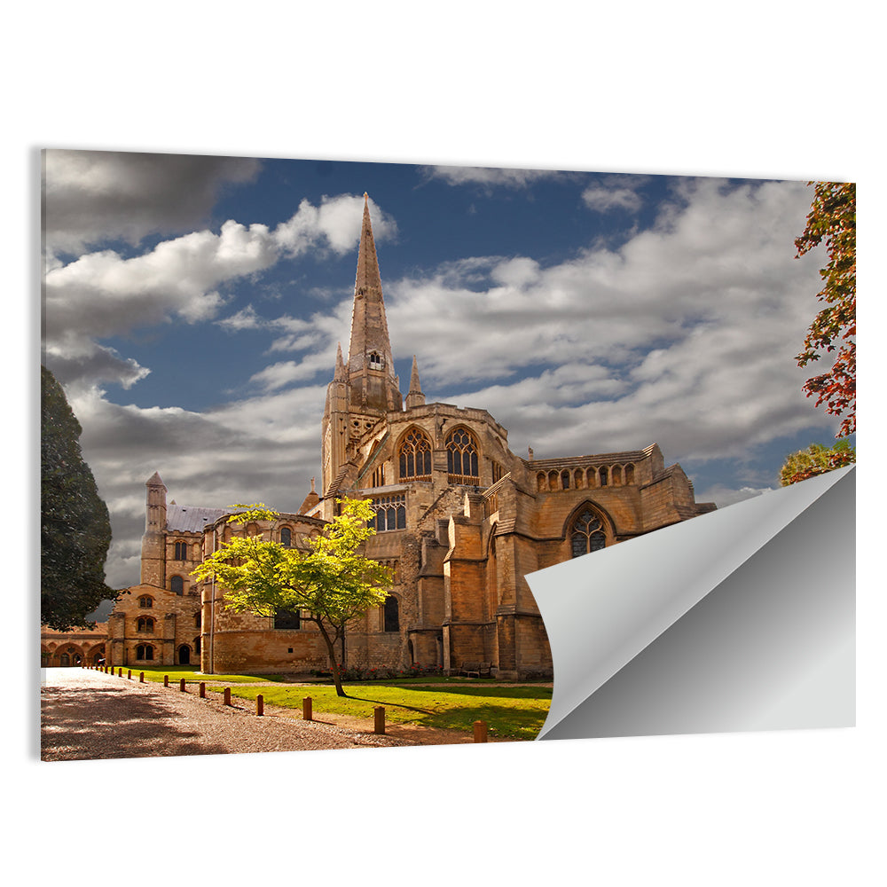 Peterborough Cathedral Low Angle View Wall Art