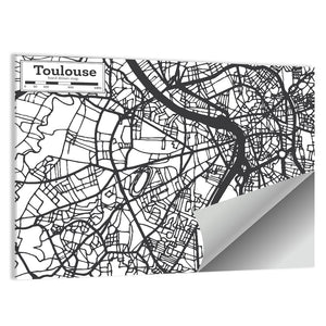 Toulouse City Map Wall Art