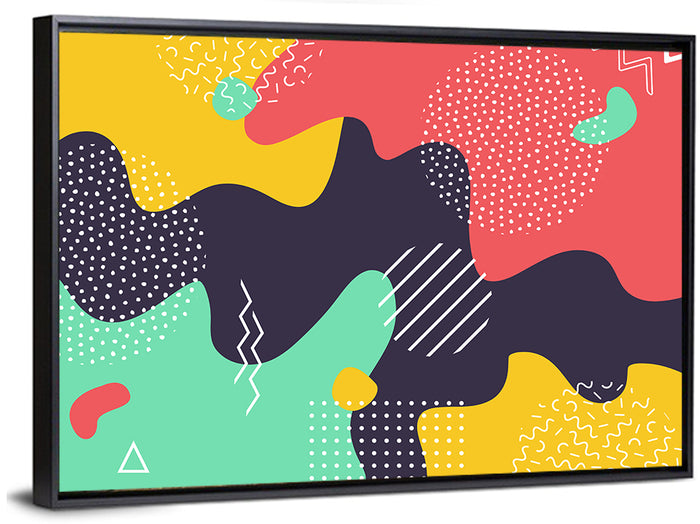 Liquid Splashes Geometric Pattern Wall Art as a framed canvas