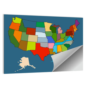 Colorful US Map Wall Art