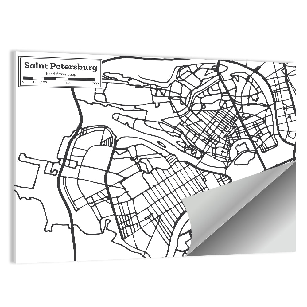Saint Petersburg Street Plan Wall Art