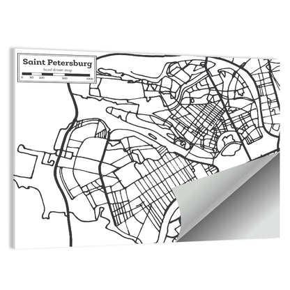 Saint Petersburg Street Plan Wall Art