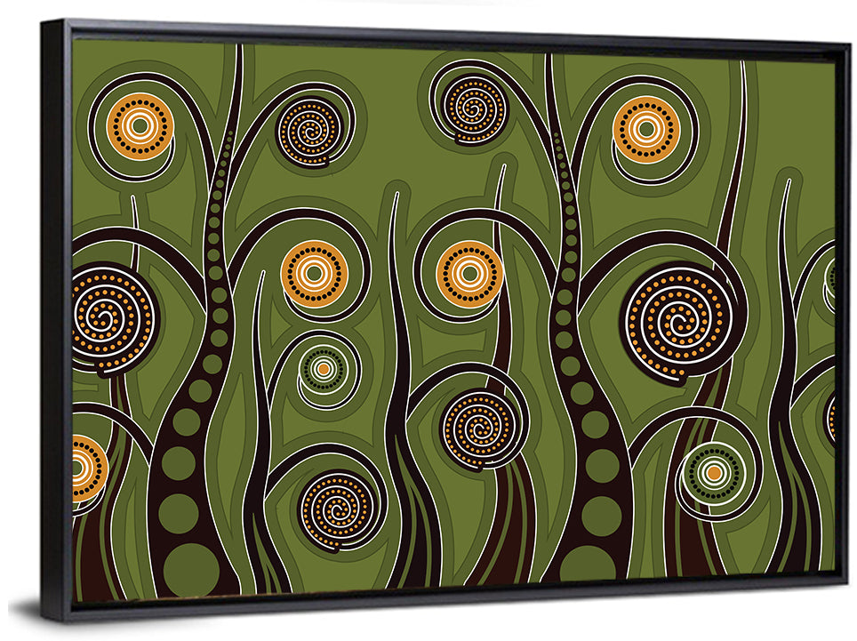 Botanical Spiral Roots Illustration Wall Art