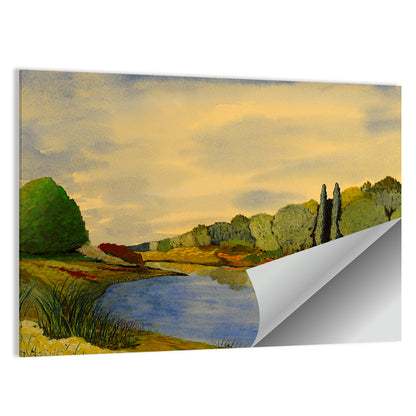 Autumn Lake Reflection Wall Art