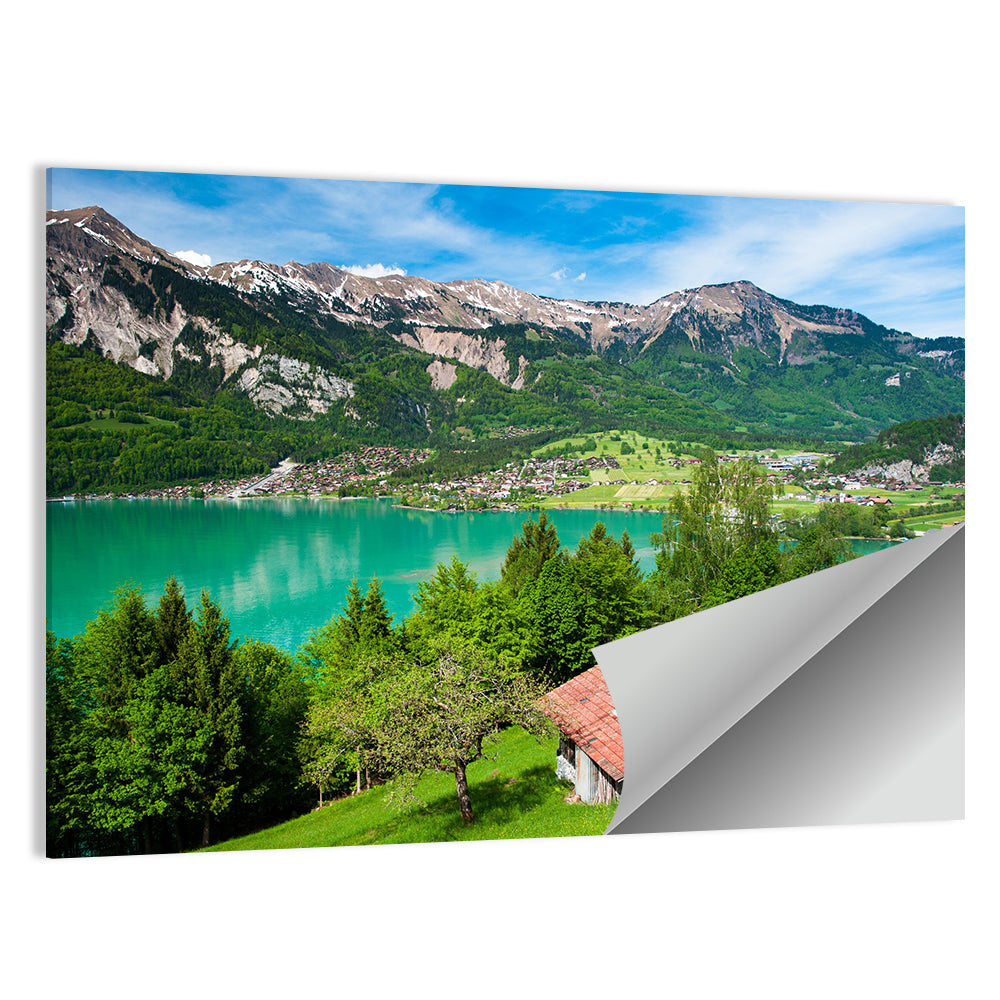 Lake Brienz with Alpine Cabins Wall Art