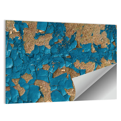 Cracked Blue Enamel Surface Wall Art