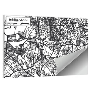 Addis Ababa City Map Ethiopia Wall Art