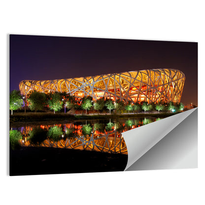 Beijing National Stadium at Night Wall Art