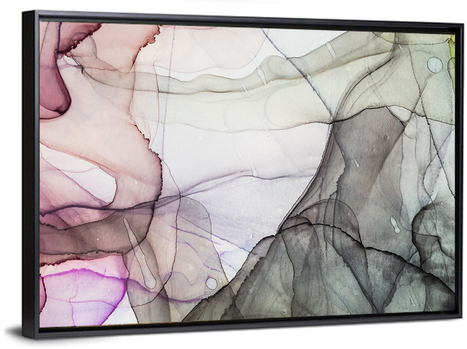Textured Ink Wash Abstract Wall Art
