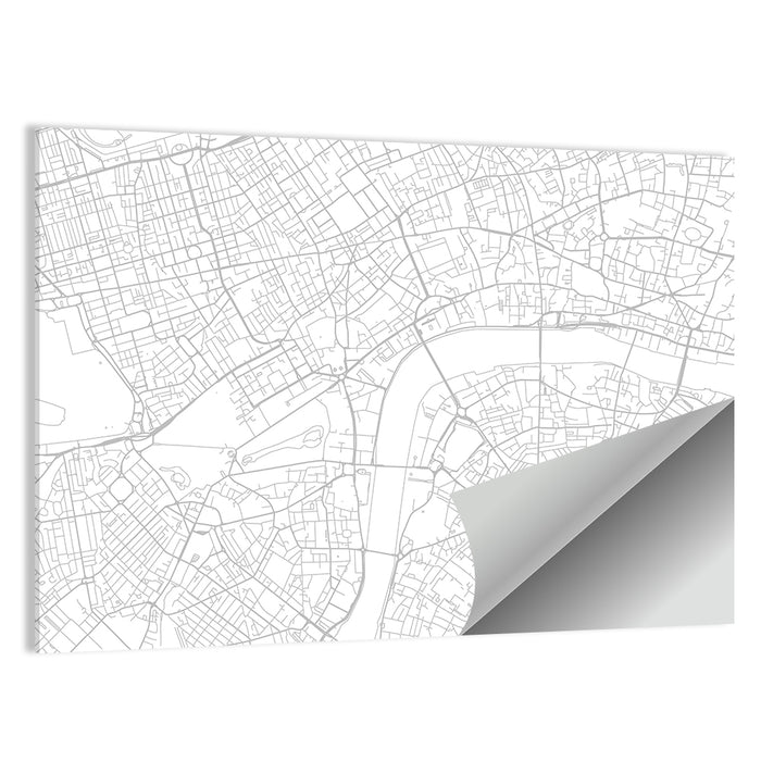 London City Map Plan Wall Art as a poster print