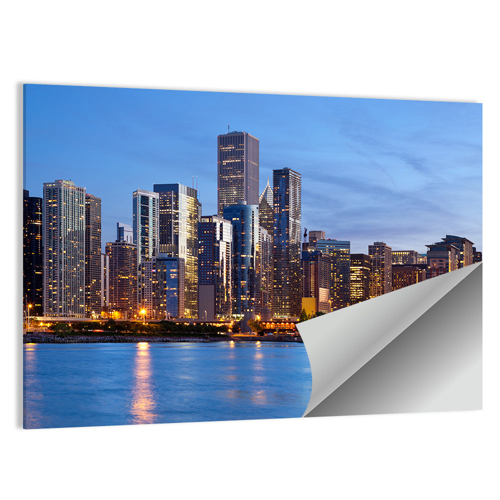 Chicago Skyline at Dusk Wall Art