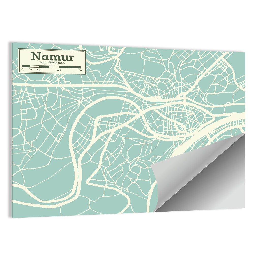 Namur Aerial Map Wall Art