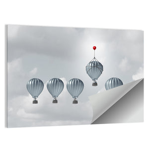 Hot Air Balloons Racing Concept Wall Art