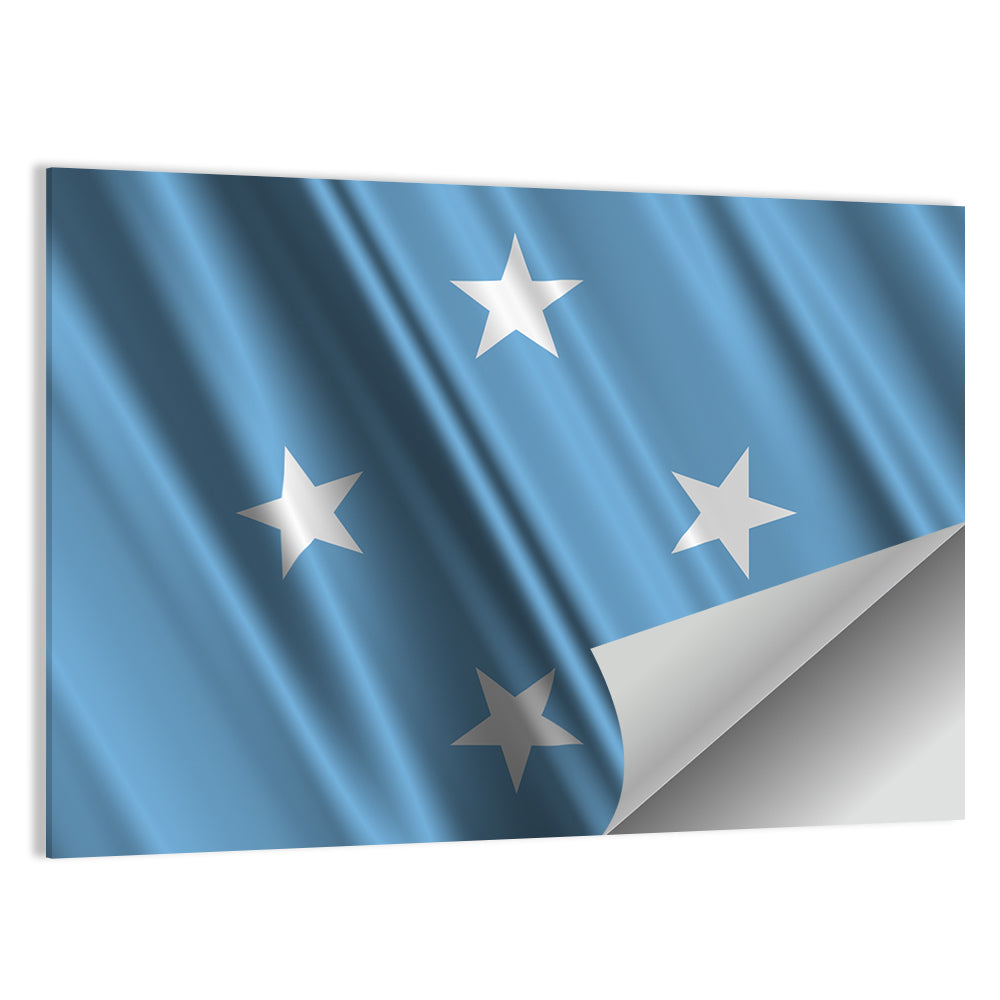 Micronesia Flag with Four Stars Wall Art