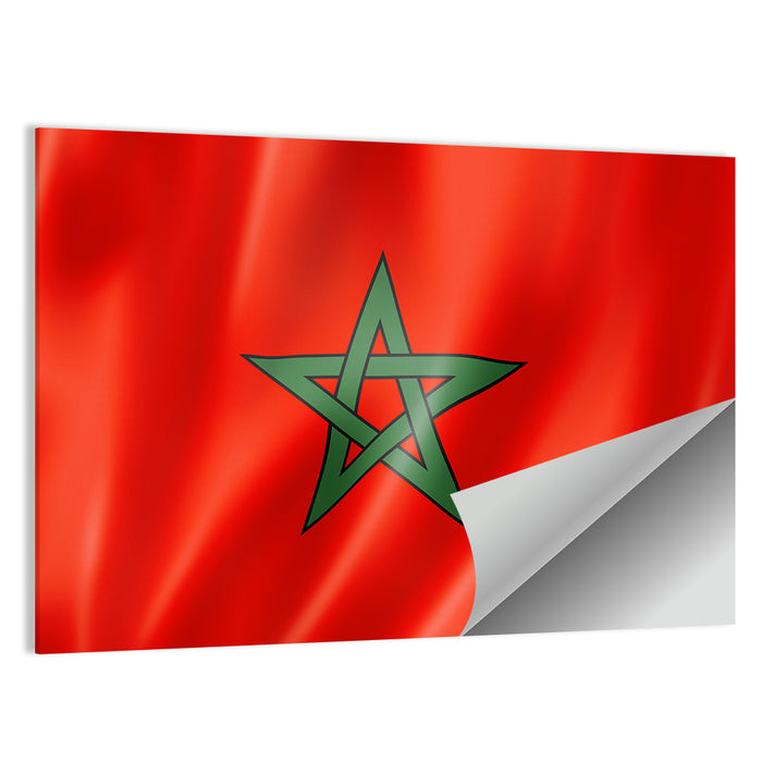 Morocco Flag with Five-pointed Star Wall Art as a poster print