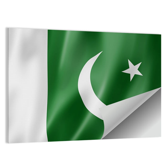 Waving Pakistan Flag Wall Art as a poster print