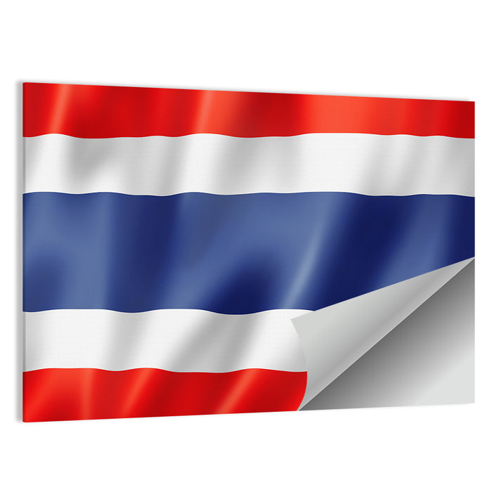 Thai Flag with Waving Stripes Wall Art as a poster print